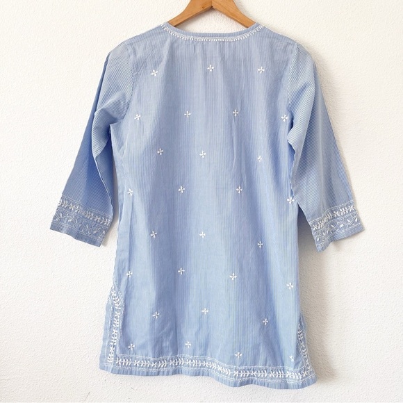 Gretchen Scott Designs The Brooks Tunic in Blue and White - Picture 7 of 9